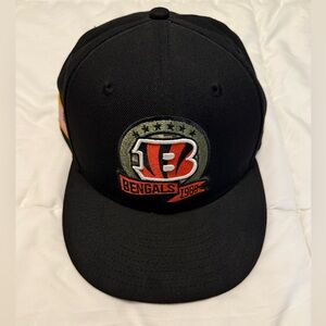 Cincinnati Bengals New Era Black 59FIFTY 7 1/8 hat